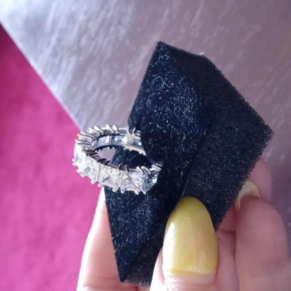Sterling 925 CZ Ring, Sz 8 - Picture 6 of 13